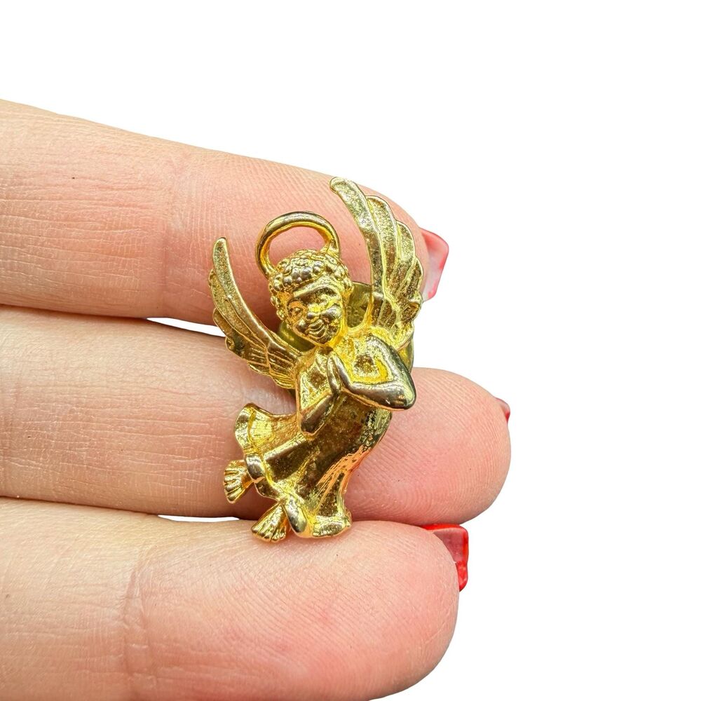 Vintage Jewelry Gold Tone Angel Cherub Brooch Pin